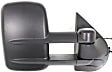 Driver and Passenger Side Towing Mirror, Power Adjust, Heated, Manual Folding, Textured Black, No Signal Light, No Memory, No Puddle Light, No Auto-Dimming, With Blind Spot Glass