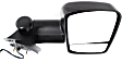 Driver and Passenger Side Towing Mirror, Power Adjust, Heated, Manual Folding, Textured Black, No Signal Light, No Memory, No Puddle Light, No Auto-Dimming, With Blind Spot Glass