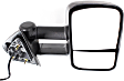 Driver and Passenger Side Towing Mirror, Power Adjust, Heated, Manual Folding, Textured Black, No Signal Light, No Memory, No Puddle Light, No Auto-Dimming, With Blind Spot Glass