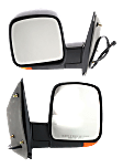 2003-2007 Chevrolet Express 1500 - Driver and Passenger Side Mirror, Power Adjust, Heated, Manual Folding, Textured Black, In-housing Signal Light, No Memory, No Puddle Light, No Auto-Dimming, No Blind Spot Feature