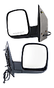 2003 Chevrolet Express 1500 - Driver and Passenger Side Mirror, Power Adjust, Heated, Textured Black, Manual Folding, No Signal Light, No Blind Spot Feature, No Memory, No Puddle Light, No Auto-Dimming