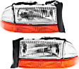Driver and Passenger Side Halogen Headlight, With bulb(s), OE Replacement