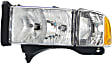 1999 Dodge Ram 3500 - Driver and Passenger Side Halogen Headlight, Without bulb(s), For Models With Sport Package, OE Replacement
