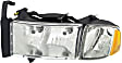 1999 Dodge Ram 3500 - Driver and Passenger Side Halogen Headlight, Without bulb(s), For Models With Sport Package, OE Replacement