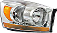 2006 Dodge Ram 3500 - Driver and Passenger Side Halogen Headlight, With bulb(s), Clear Lens, Chrome Interior