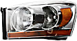2006 Dodge Ram 3500 - Driver and Passenger Side Halogen Headlight, With bulb(s), Clear Lens, Chrome Interior