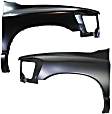 Front, Driver and Passenger Side Fenders, With antenna hole on passenger side, CAPA CERTIFIED