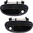Front, Driver and Passenger Side Smooth Black Exterior Door Handle, With Key Hole