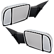 Driver and Passenger Side Towing Mirror, Power Adjust, Heated, Manual Folding, Chrome, In-housing Signal Light, With Memory, With Puddle Light, No Auto-Dim, With Blind Spot Glass