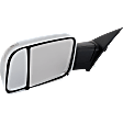 Driver and Passenger Side Towing Mirror, Power Adjust, Heated, Manual Folding, Chrome, In-housing Signal Light, With Memory, With Puddle Light, No Auto-Dim, With Blind Spot Glass