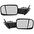 Driver and Passenger Side Towing Mirror, Power Adjust, Heated, Manual Folding, Textured Black, In-housing Signal Light, With Memory, With Puddle Light, No Auto-Dim, With Blind Spot Glass