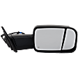 Driver and Passenger Side Towing Mirror, Power Adjust, Heated, Manual Folding, Textured Black, In-housing Signal Light, With Memory, With Puddle Light, No Auto-Dim, With Blind Spot Glass