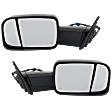 Driver and Passenger Side Towing Mirror, Power Adjust, Heated, Manual Folding, Textured Black, In-housing Signal Light, With Memory, With Puddle Light, No Auto-Dim