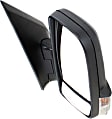 Driver and Passenger Side Mirror, Power Adjust, Heated, Manual Folding, Textured Black, In-housing Signal Light, No Memory, No Puddle Light, No Auto-Dimming, With Blind Spot Glass