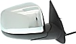 Driver and Passenger Side Mirror, Power Adjust, Heated, Manual Folding, Chrome, No Signal Light, No Memory, No Puddle Light, No Auto-Dim, No Blind Spot Feature
