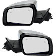 Driver and Passenger Side Mirror, Power Adjust, Heated, Manual Folding, Chrome, In-housing Signal Light, With Memory, No Puddle Light, No Auto-Dim, With Blind Spot Detection in Glass