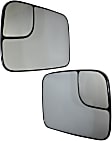 Driver and Passenger Side Mirror Glass, Non-Heated, Towing, With Blind Spot Glass, Flat, For Models With Manual Trailer Towing 7 X 10 Mirror, Fold-Away, Includes (2) Mirror Glasses