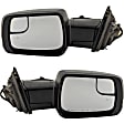 Driver and Passenger Side Mirror, Power Adjust, Heated, Power Folding, Textured Black, In-housing Signal Light, No Memory, With Puddle Light, No Auto-Dim, With Blind Spot Detection in Glass