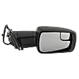 Driver and Passenger Side Mirror, Power Adjust, Heated, Power Folding, Textured Black, In-housing Signal Light, With Memory, With Puddle Light, No Auto-Dim, With Blind Spot Detection in Glass