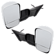 Driver and Passenger Side Towing Mirror, Power Adjust, Heated, Power Folding, Chrome, In-housing Signal Light, With Memory, With Puddle Light, No Auto-Dim, With Blind Spot Detection in Glass