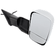 Driver and Passenger Side Towing Mirror, Power Adjust, Heated, Power Folding, Chrome, In-housing Signal Light, With Memory, With Puddle Light, No Auto-Dim, With Blind Spot Detection in Glass