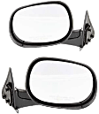 Driver and Passenger Side Non-Towing Mirrors, Manual Adjust, Manual Folding, Non-Heated, Textured Black, No Signal Light, No Memory, No Puddle Light, No Auto-Dimming