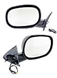 1997-2000 Dodge Dakota - Driver and Passenger Side Mirrors, Power, Manual Folding, Non-Heated, Textured Black, No Signal Light, No Memory, No Puddle Light, No Auto-Dimming, No Blind Spot Feature