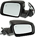 Driver and Passenger Side Mirrors, Power Adjust, Heated, Paintable, Manual Folding, With BSD, Signal Light and Memory, No Puddle Light and Auto-Dimming