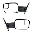 2006 Dodge Ram 1500 - Driver and Passenger Side Towing Mirror, Power Adjust, Heated, Textured Black, Manual Folding, No Signal Light, With Blind Spot Glass, No Memory, No Puddle Light, No Auto-Dimming
