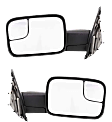 Driver and Passenger Side Towing Mirrors, Manual Adjust, Manual Folding, Non-Heated, Textured Black, No Signal Light, No Memory, No Puddle Light, No Auto-Dimming