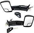 2000 Dodge Ram 3500 - Driver and Passenger Side Towing Mirror, Power Adjust, Heated, Textured Black, Manual Folding, No Signal Light, With Blind Spot Glass, No Memory, No Puddle Light, No Auto-Dimming