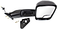 2000 Dodge Ram 3500 - Driver and Passenger Side Towing Mirror, Power Adjust, Heated, Textured Black, Manual Folding, No Signal Light, With Blind Spot Glass, No Memory, No Puddle Light, No Auto-Dimming
