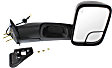 2000 Dodge Ram 3500 - Driver and Passenger Side Towing Mirror, Power Adjust, Heated, Textured Black, Manual Folding, No Signal Light, With Blind Spot Glass, No Memory, No Puddle Light, No Auto-Dimming