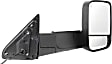 Driver and Passenger Side Towing Mirror, Power Adjust, Heated, Manual Folding, Textured Black, In-housing Signal Light, No Memory, With Puddle Light, No Auto-Dimming, No Blind Spot Feature