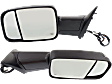 Driver and Passenger Side Towing Mirror, Power Adjust, Heated, Manual Folding, Textured Black, In-housing Signal Light (White Bulb), No Memory, With  Puddle Light, With  Blind Spot Glass