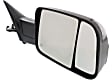 Driver and Passenger Side Towing Mirror, Power Adjust, Heated, Manual Folding, Textured Black, In-housing Signal Light (White Bulb), No Memory, With  Puddle Light, With  Blind Spot Glass
