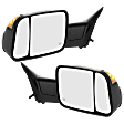 Driver and Passenger Side Towing Mirror, Power, Manual Folding, Heated, Textured Black, In-housing Signal Light, No Memory, With Puddle Light, No Auto-Dimming, With Blind Spot Glass