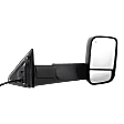 Driver and Passenger Side Towing Mirror, Power, Manual Folding, Heated, Textured Black, In-housing Signal Light, No Memory, With Puddle Light, No Auto-Dimming, With Blind Spot Glass