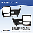 Driver and Passenger Side Towing Mirrors, Power, Heated, Manual Folding, Chrome, In-housing Signal Light, With Memory, With Puddle Light, With Blind Spot Glass, With Temperature Sensor