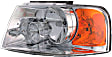 Driver and Passenger Side Headlights, with Bulbs, Halogen, with Chrome Bezel