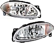 Driver and Passenger Side Headlights, with Bulbs, Halogen, Coupe