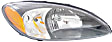 Driver and Passenger Side Halogen Headlight, Without bulb(s), OE Replacement