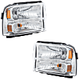 Driver and Passenger Side Halogen Headlight, With bulb(s), OE Replacement