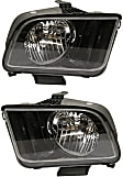 Driver and Passenger Side Headlights, with Bulbs, Halogen, Convertible/Coupe, CAPA CERTIFIED