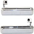 Front, Driver and Passenger Side Chrome Exterior Door Handle, Without Key Hole