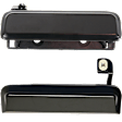 Front, Driver and Passenger Side Smooth Black Exterior Door Handle, Without Key Hole