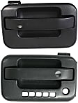 Front, Driver and Passenger Side Exterior Door Handles, Textured Black, Driver Side - With Key Hole, Passenger Side - Without Key Hole