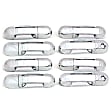 2007-2010 Ford Explorer Sport Trac - Front and Rear, Driver and Passenger Side Exterior Door Handles, Chrome, Driver Side - With Key Hole; Passenger Side - Without Key Hole