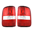 Driver and Passenger Side Tail Light, without Bulb, Halogen, Clear and Red Lens, Styleside, New Body Style, Production Date To August 8 2005, Except H-Dvidson Model, CAPA Certified