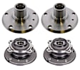 SET-FBI31206876844 Front and Rear, Driver and Passenger Side Wheel Hub, 5 Lugs, Sedan